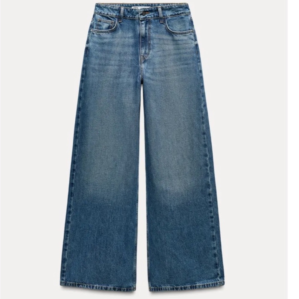 Zara high rise wide leg jeans